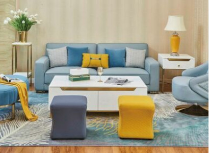 Wohnzimmer Set Sofa 3 Sitzer Sessel Hocker Polster Garnitur Leder Modern