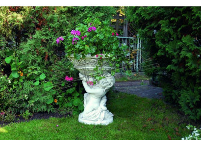 Blumenkübel Pflanz Kübel Dekoration Figur Garten Blumentöpfe Vasen Natur