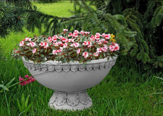 Blumenkübel Pflanz Kübel Dekoration Garten Natur Vasen Figur Blumentöpfe