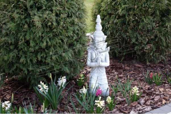Buddha Skulptur in Steinoptik. Große Figur Skulptur für Garten Dekorative
