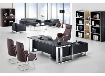 Design Büromöbel Set Schreibtisch + Aktenschrank Schrank Tisch