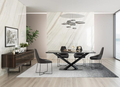  Esszimmer Set 6tlg Esstisch 4x Stühle Komplett Sideboard Design Möbel Holz