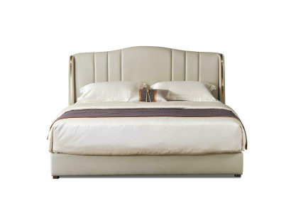 Designer Bett Schlafzimmer Doppelbett Betten Leder Luxus Hotel Polster