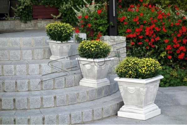 Figur Weiß Blumenkübel Pflanz Kübel Figur Dekoration Blumentöpfe Garten