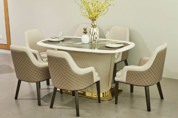 Komplett Set Esstisch 4x Stühle Esszimmer Set Ess Gruppe Leder Tisch Tische 5tlg