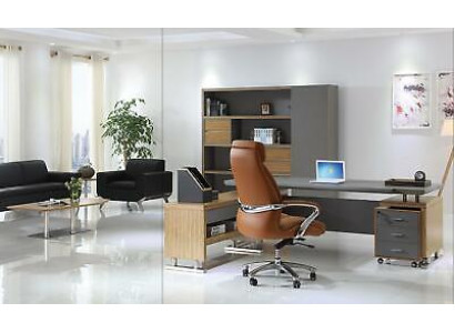 Komplett Set Möbel 2tlg. Schreibtisch Designer Büro Arbeit Zimmer Sessel