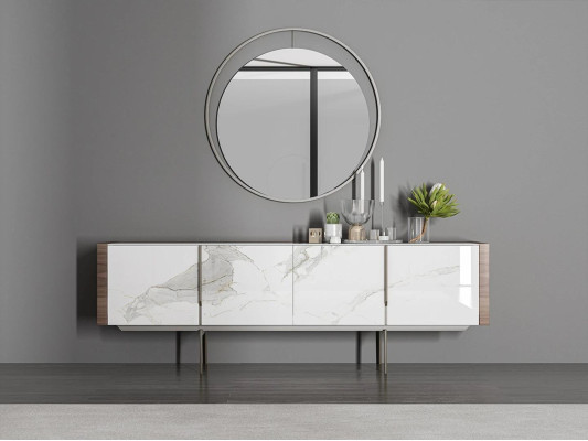 Luxus Esszimmer Modern Sideboard mit Spiegel Design Einrichtung Neu
