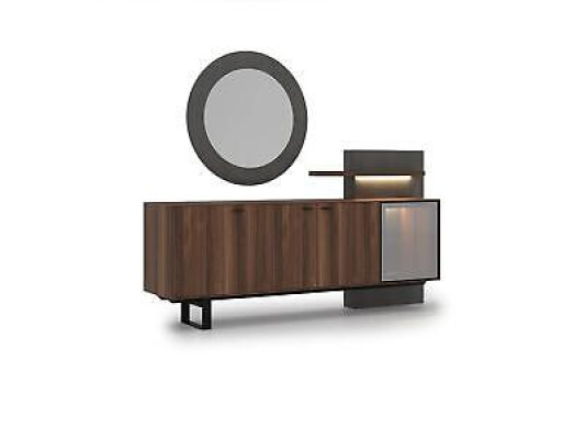 Luxus Komplett Set Esszimmer Sideboard mit Spiegel Design Modern Einrichtung