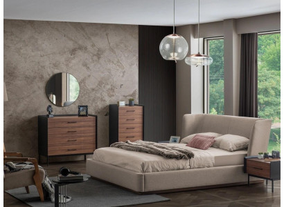 Modern Schlafzimmer Design Komplett 3tlg 2x Kommode Rund Spiegel