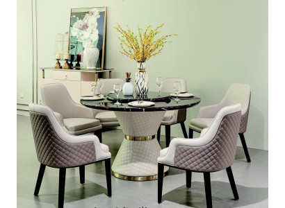 Runder Esstisch Rund Tisch Wohnzimmer Küche 130cm Luxus Leder