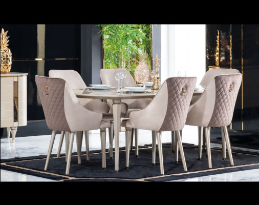 Esszimmer Garnitur Set Tisch 6x Stühle Stuhl Komplettes Neu Set Essgruppe 7tlg.