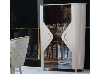 Vitrinen Schrank Echtholz Anrichte Vitrine Massiv Esszimmer Möbel Massive Holz