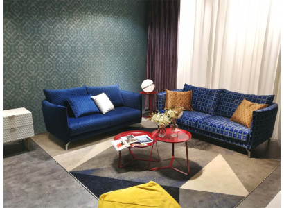 Design Polster Luxus Sitz Sofa Couch Textil Sofa 2 Sitzer Neu