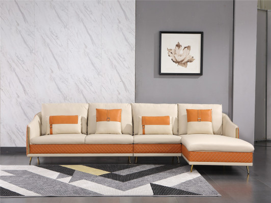 Couch Ecksofa Leder Wohnlandschaft Garnitur Deko Design Modern Sofa L-Form