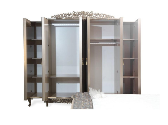Kleiderschrank Schrank Holz Luxus Schranke Biege Schlafzimmer Spiegel