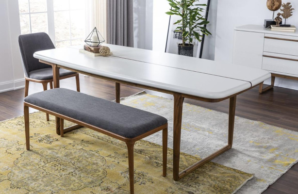 Essgruppe Essecke Esszimmer Esstisch Stühle Tisch Set 8tlg Holz Weiß