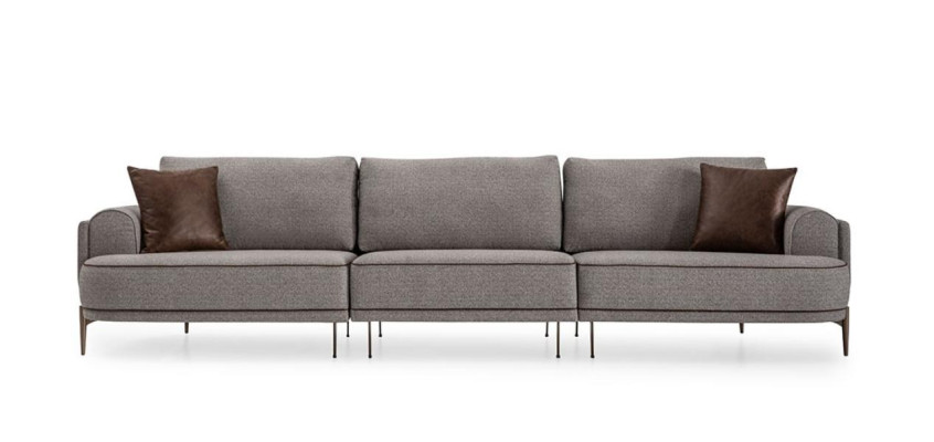 Dreisitzer Sofa 3 Sitzer Stoffsofa Sofas Modern Grau Stoff Couch Neu