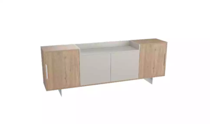 Eckschreibtisch Sideboard Arbeitszimmer Modern Holz Büro Einrichtung