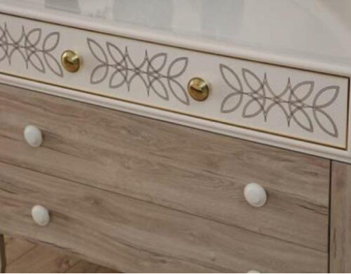 Set Commode Avec Miroir Coiffeuse Console Bois Moderne Chambre à Coucher