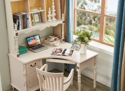 Eck Schreibtisch 2in1 Stuhl Sessel Tisch Landhaus Möbel Büro Sets Tische office