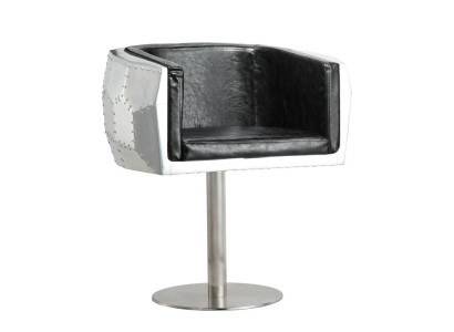Stuhl Stühle Leder aluminium Design möbel Esszimmer Lehnstuhl Flieger echtleder