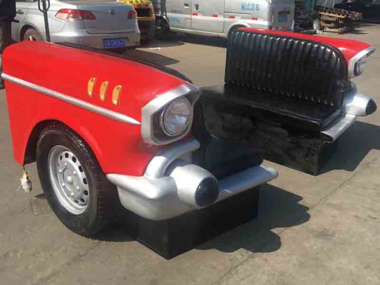 Doppel Auto Sofa Diner Sofa Couch Auto Möbel USA Einrichtung Deko Modell Leder