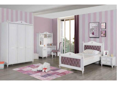 Jugendzimmer Bett Nachttisch Kleiderschrank Schreibtisch Schlafzimmer 4tlg Set