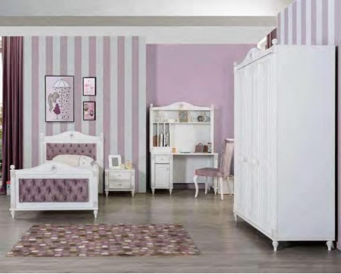 Jugendzimmer Bett Nachttisch Kleiderschrank Schreibtisch Schlafzimmer 4tlg Set