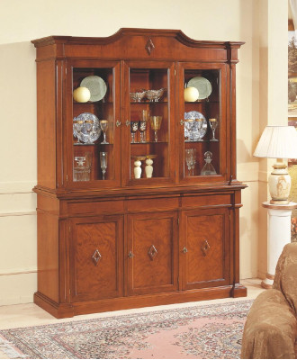 Anrichte Möbel Glasschrank Vitrine Holz Vitrinen Glas Schrank Schränke Italien