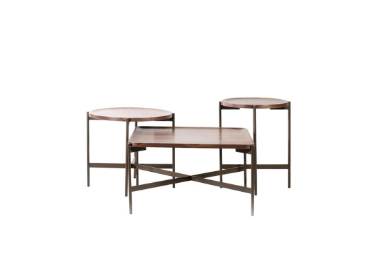 Wohnzimmer Set 3tlg Modern Möbel Couchtisch mit 2x Beistelltisch Design