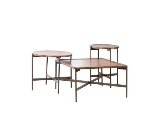 Wohnzimmer Set 3tlg Modern Möbel Couchtisch mit 2x Beistelltisch Design