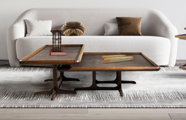 Schickes Set von 2x Quadratischen Couchtisch Set für Wohnzimmer Modern