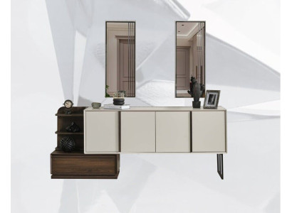 Schrank Sideboard mit Spiegel Anrichte Gruppe Modern Kommode Weiß