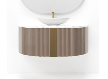 Badezimmer Waschbecken braun Badezimmerarmaturen Badezimmermöbel Italien Stil