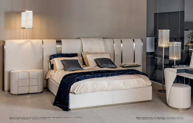 Schlafzimmer Bett Nachttisch mit Schubladen Möbel Italienische Einrichtung 3tlg
