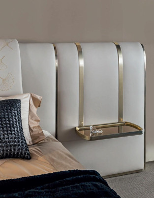 Schlafzimmer Bett Nachttisch mit Schubladen Möbel Italienische Einrichtung 3tlg