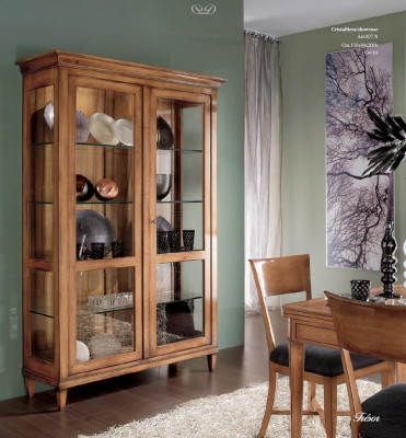 Vitrinen Vitrine xxl Glas Schrank Anrichte Holz Möbel Klassische Regale Schränke