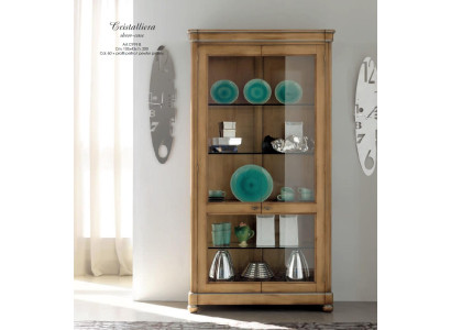 Vitrine Möbel Massive Holz Vitrinen Glas Schrank Echtholz Anrichte Wohnzimmer