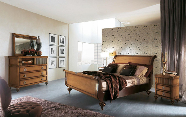 Doppel Bett Hotel Betten Schlafzimmer Bettgestelle Holz Polster Möbel Design