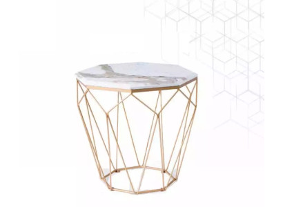 Beistelltisch Wohnzimmer Möbel Material Metall weiß Design Modern