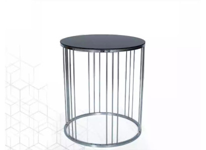 Beistelltisch Wohnzimmer Möbel Material Edelstah schwarz Design Modern