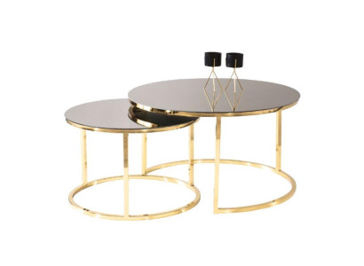 Luxus Couchtisch Set Beisteltisch Kaffeetisch Gold Wohnzimmer Design