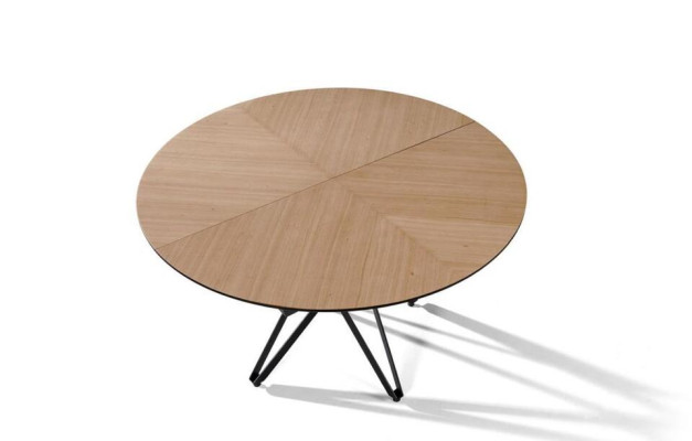 Runder Esszimmertisch Ausziehbarer Modern Küchentisch Holz Braun