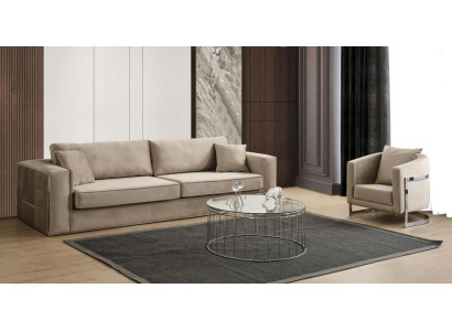 Sofa Set 2 tlg Wohnzimmer Komplett Sofagarnitur 3+1 Sitzer Möbel Textil