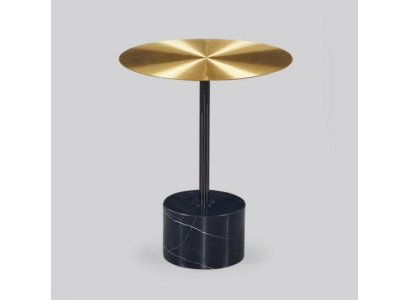 Schwarz-Goldener Beistelltisch Runder Ablagetisch Wohnzimmer Tische Neu