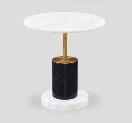 Weißer Marmorimitation Beistelltisch Designer Runder Stil Ablagetisch Tisch