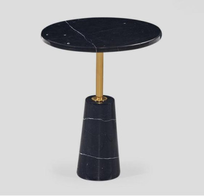 Schwarzer Runder Beistelltisch Designer Couchtisch Edelstahl Möbel Stil