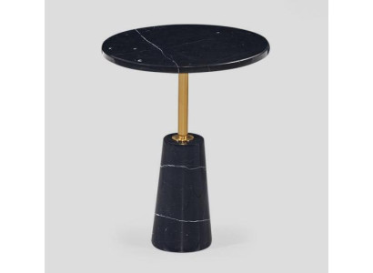 Schwarzer Runder Beistelltisch Designer Couchtisch Edelstahl Möbel Stil