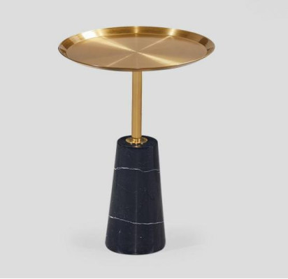 Designer Schwarzer Beistell Couchtisch Marmor Möbel Luxus Wohnzimmer
