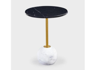 Moderner Schwarzer Metalltisch Wohnzimmer Möbel Beistelltisch Marmor